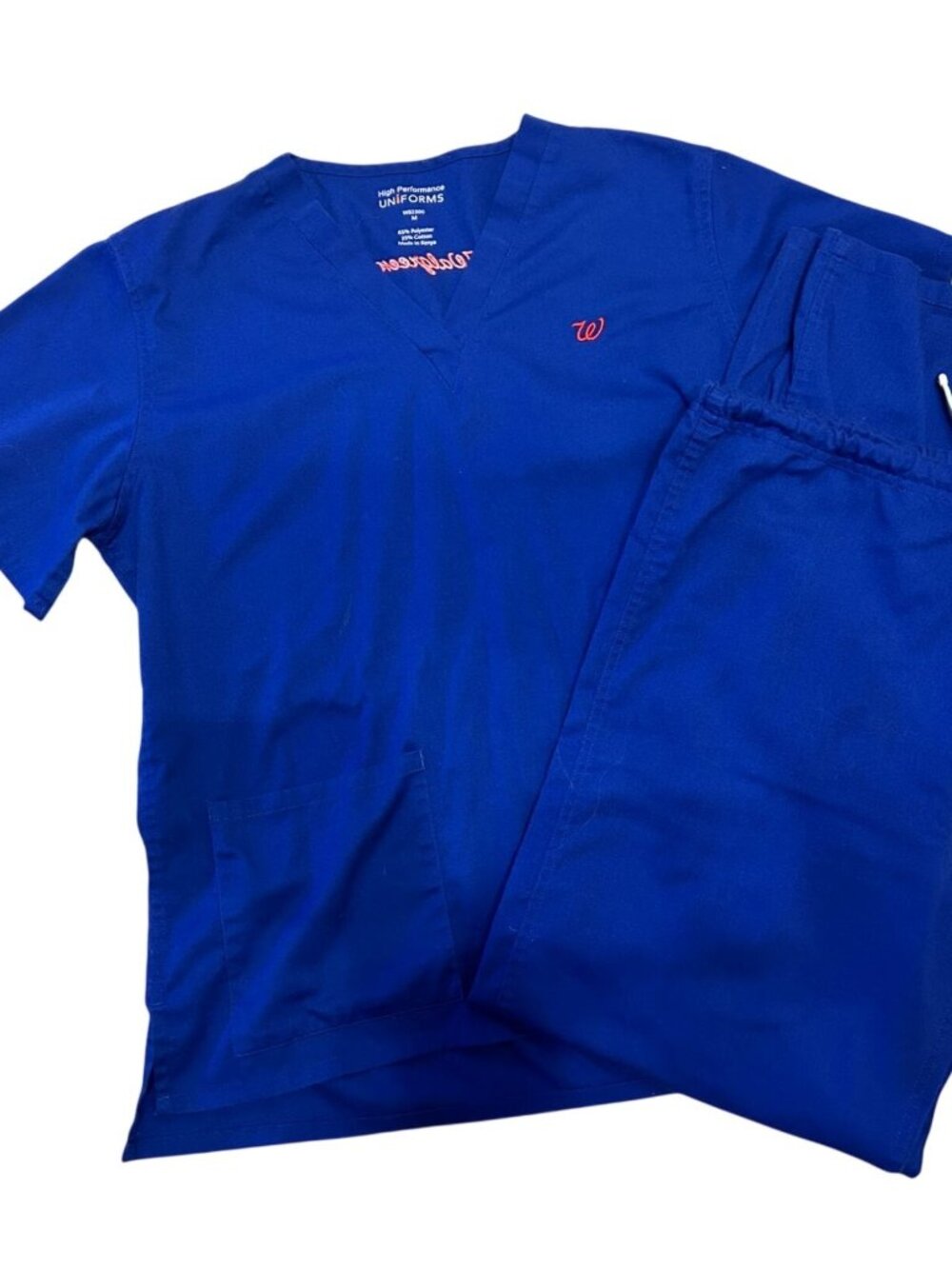 Walgreens Navy Blue Scrub Set Medium Top & Medium Tall Pants Pharmacy Tech